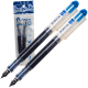 Set 2 stilouri de unica folosinta cu penita M, cerneala albastru inchis si corp transparent, 13.5 CM